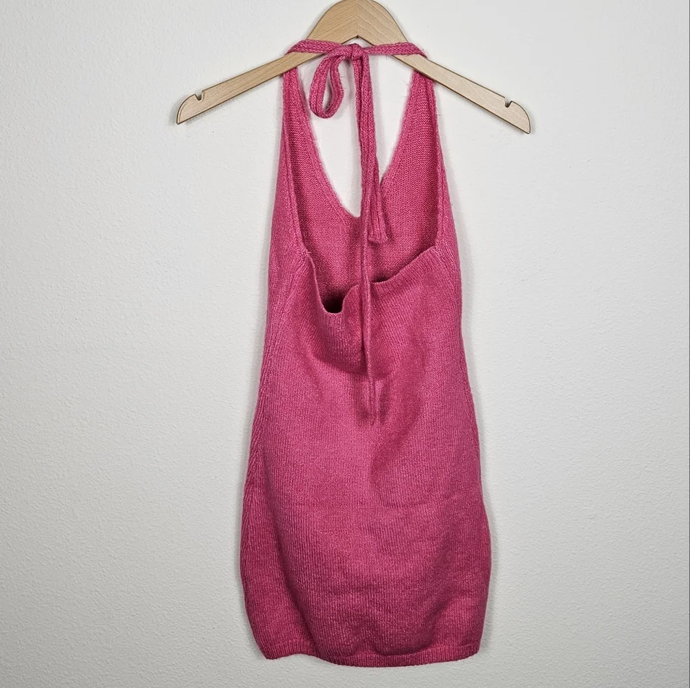 Princess Polly Blair Mini Dress Hot Pink Women's Size XS/S Knit Halter Dress - Picture 3 of 10